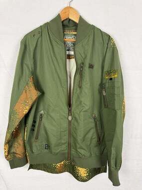 Born Fly Bomber Jacket Green Camo Print